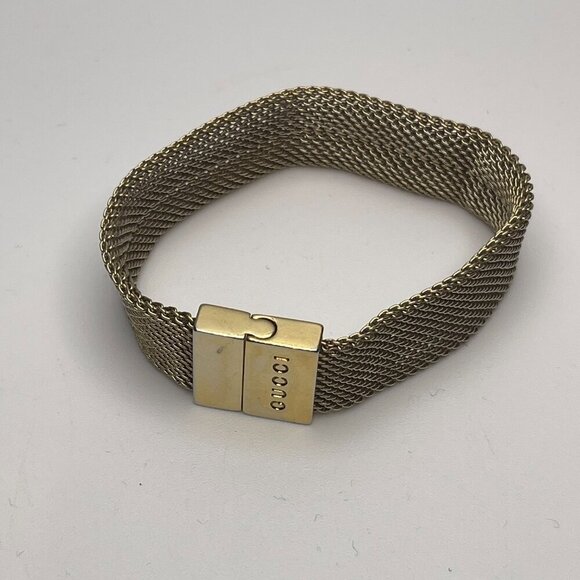 Gucci Gold-tone Mesh Bracelet w/ Slide-lock Closure - Preowned - Picture 2 of 7